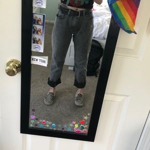 LEVIS GREY HIGH WAISTED VINTAGE MOM JEANS